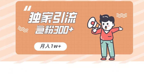 图片[1]-【2024.03.08】独家推荐，日引300+精准男粉，小白简单上手，月变现1w+百度网盘免费下载-芽米宝库