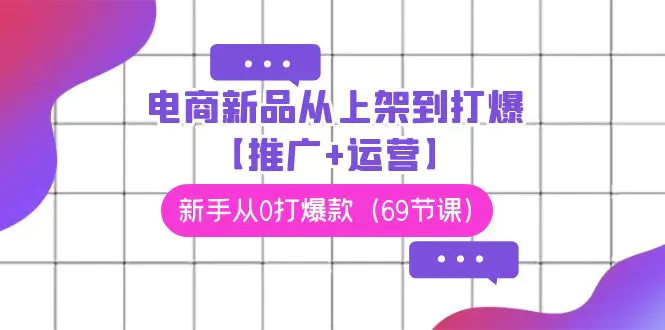 图片[1]-【2024.03.08】电商新品从上架到打爆【推广+运营】，新手从0打爆款（69节课）百度网盘免费下载-芽米宝库