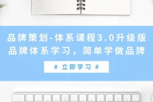 【2024.03.08】品牌策划-体系课程3.0升级版，品牌体系学习，简单学做品牌（高清无水印）百度网盘免费下载-芽米宝库