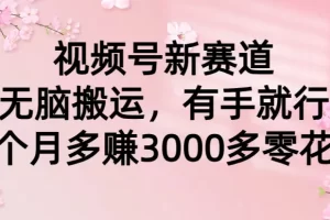 【2024.03.07】视频号新赛道，无脑搬运，有手就行，每个月多赚3000多零花钱百度网盘免费下载-芽米宝库