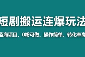 【2024.03.06】【蓝海野路子】视频号玩短剧，搬运+连爆打法，一个视频爆几万收益！百度网盘免费下载-芽米宝库