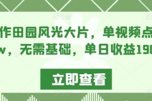 【2024.03.06】AI制作田园风光大片，单视频点赞超10w，无需基础，单日收益1900+百度网盘免费下载-芽米宝库