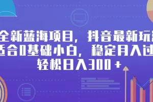 【2024.03.05】全新蓝海项目，抖音最新玩法，适合0基础小白，稳定月入过万，轻松日入300＋百度网盘免费下载-芽米宝库