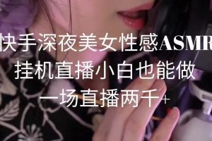 【2024.03.05】快手深夜美女性感ASMR挂机直播，小白也能做，一场直播两千+百度网盘免费下载-芽米宝库