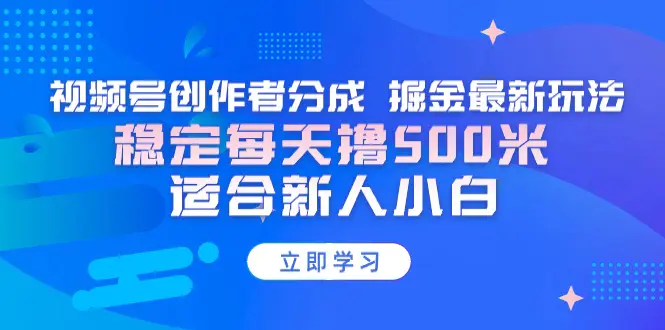图片[1]-【2024.03.02】【蓝海项目】视频号创作者分成 掘金最新玩法 稳定每天撸500米 适合新人小白百度网盘免费下载-芽米宝库