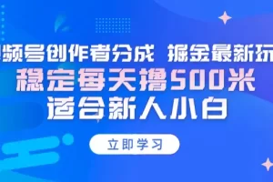 【2024.03.02】【蓝海项目】视频号创作者分成 掘金最新玩法 稳定每天撸500米 适合新人小白百度网盘免费下载-芽米宝库