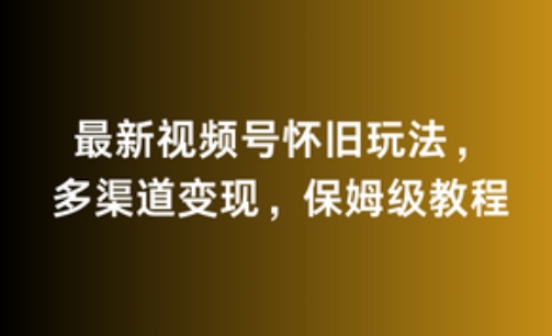 图片[1]-【2024.03.01】最新视频号怀旧玩法，多渠道变现，保姆级教程百度网盘免费下载-芽米宝库