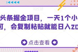 【2024.03.01】AI头条掘金项目，一天1个小时即可，会复制粘贴就能日入200+百度网盘免费下载-芽米宝库