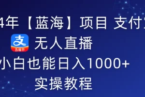 【2024.02.27】2024年蓝海项目-支付宝无人直播 小白也能日入1000+ 实操教程百度网盘免费下载-芽米宝库