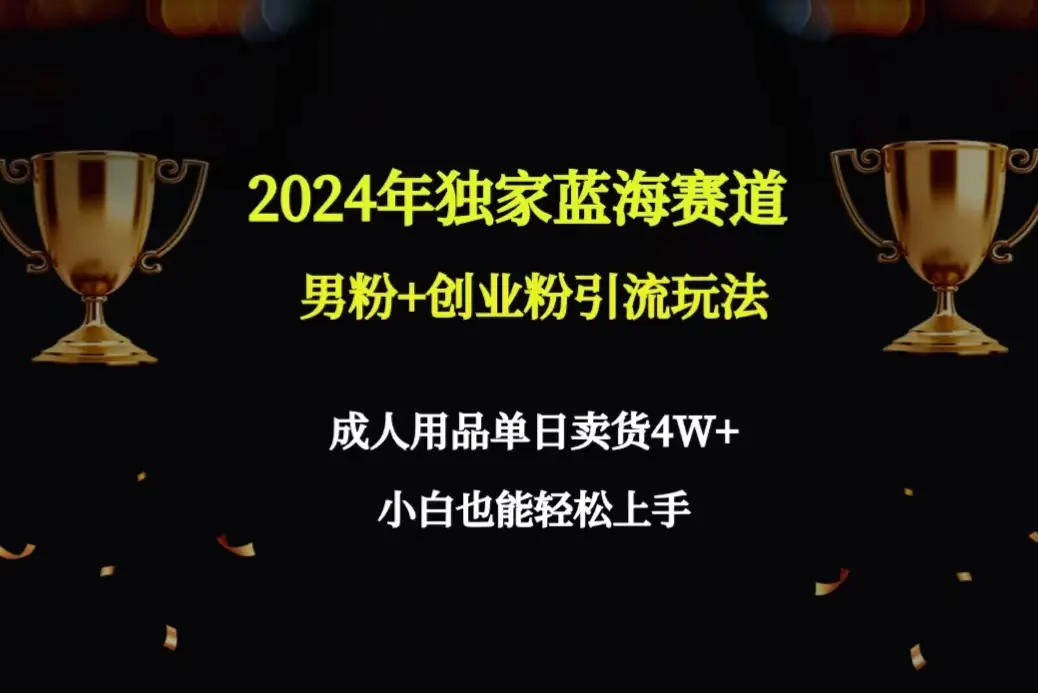 图片[1]-【2024.02.27】2024年独家蓝海赛道男粉+创业粉引流玩法，成人用品单日卖货4W+保姆教程百度网盘免费下载-芽米宝库