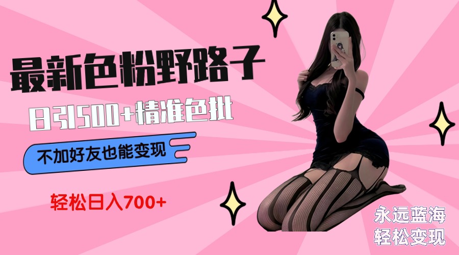 图片[1]-【2024.02.27】最新色粉变现野路子，日引500+老色批 可不加好友直接变现 小白轻松日入700+百度网盘免费下载-芽米宝库