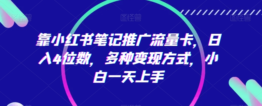 图片[1]-【2024.02.24】靠小红书笔记推广流量卡，日入4位数，多种变现方式，小白一天上手百度网盘免费下载-芽米宝库