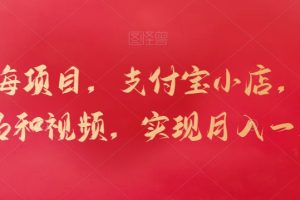 【2024.02.22】新蓝海项目，支付宝小店，搬运商品和视频，实现月入一万+百度网盘免费下载-芽米宝库