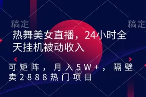 【2024.02.22】热舞美女直播，24小时全天挂机被动收入，可矩阵 月入5W+隔壁卖2888热门项目百度网盘免费下载-芽米宝库