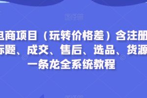 【2024.02.22】闲鱼电商项目(玩转价格差)含注册、养号、标题、成交、售后、选品、货源等,一条龙全系统教程-芽米宝库