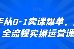 【2024.02.22】新手从0-1卖课爆单，直播全流程实操运营课百度网盘免费下载-芽米宝库