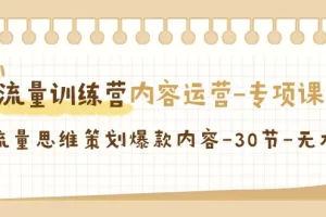 【2024.02.20】流量训练营之内容运营-专项课，用流量思维策划爆款内容-30节-无水印百度网盘免费下载-芽米宝库