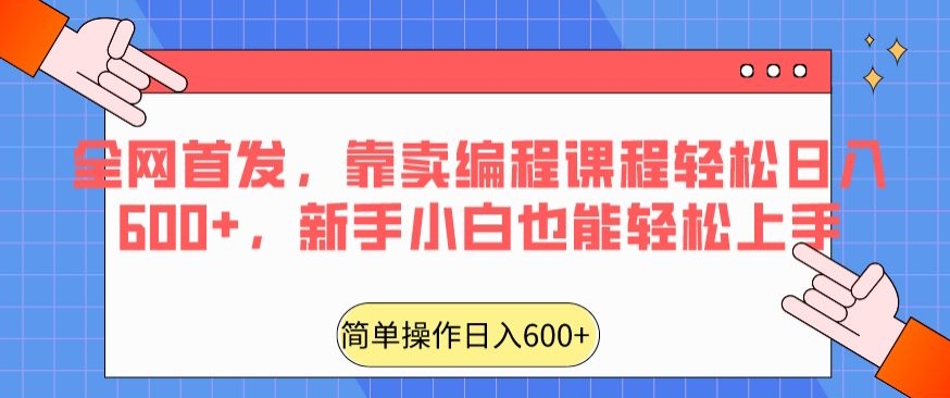 图片[1]-【2024.02.20】全网首发，靠卖编程课程轻松日入600+，新手小白也能轻松上手百度网盘免费下载-芽米宝库