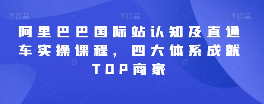 图片[1]-【2024.02.17】阿里巴巴国际站认知及直通车实操课程，四大体系成就TOP商家百度网盘免费下载-芽米宝库