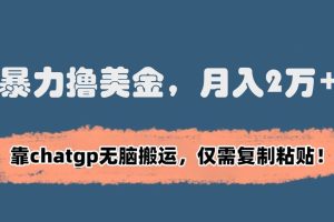 【2024.02.13】暴力撸美金，月入2万+！靠chatgp无脑搬运，仅需复制粘贴百度网盘免费下载-芽米宝库