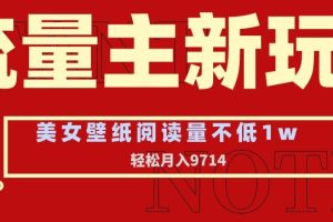 【2024.02.13】流量主新玩法，美女壁纸和头像，阅读量不低于1w，月入9741元百度网盘免费下载-芽米宝库