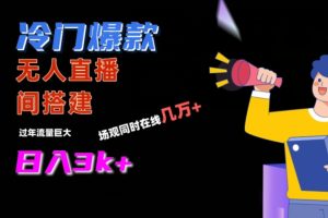 【2024.02.13】冷门爆款直播间手把手搭建，流量巨大，日入3k+百度网盘免费下载-芽米宝库