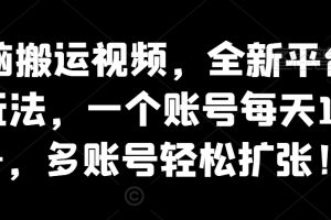【2024.02.13】无脑搬运视频，全新平台独占玩法，一个账号每天1000+，多账号轻松扩张！百度网盘免费下载-芽米宝库