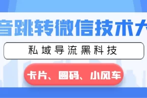 【2024.02.09】抖音跳转微信技术大全，私域导流黑科技—卡片圆码小风车百度网盘免费下载-芽米宝库