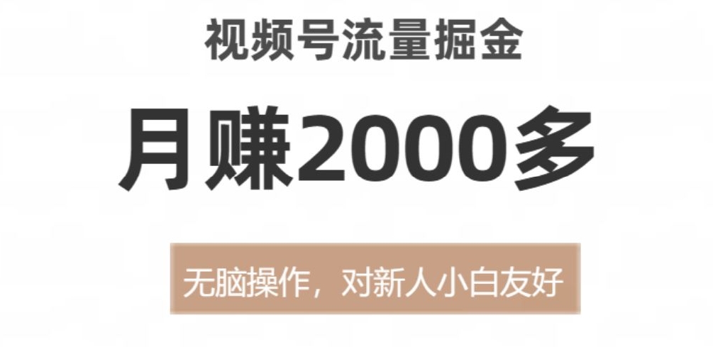 图片[1]-【2024.02.08】视频号流量掘金，月赚2000多，无脑操作，对新人小白友好百度网盘免费下载-芽米宝库