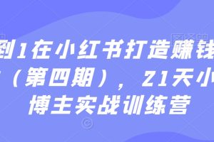 【2024.02.08】从0到1在小红书打造赚钱的个人IP（第四期），21天小红书博主实战训练营百度网盘免费下载-芽米宝库