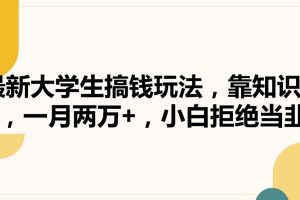 【2024.02.07】最新大学生搞钱玩法，靠知识掘金，一月两万+，小白拒绝当韭菜百度网盘免费下载-芽米宝库