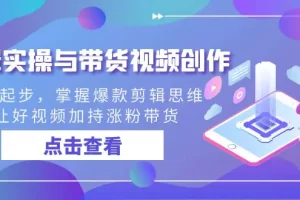 【2024.02.05】剪辑实操与带货视频创作，从0起步，掌握爆款剪辑思维，让好视频加持涨粉带货百度网盘免费下载-芽米宝库