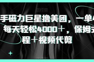 【2024.01.31】快手磁力巨星撸美团，一单40元，每天轻松4000＋，保姆式教程＋视频代剪百度网盘免费下载-芽米宝库