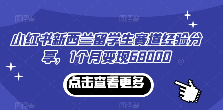 图片[1]-【2024.01.29】小红书新西兰留学生赛道经验分享，1个月变现68000百度网盘免费下载-芽米宝库