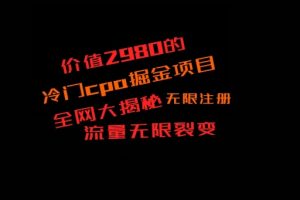 【2024.01.26】价值2980的CPA掘金项目大揭秘，号称当天收益200+百度网盘免费下载-芽米宝库