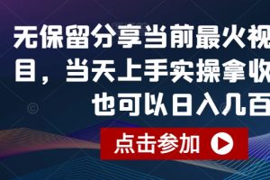 【2024.01.25】无保留分享当前最火视频号项目，当天上手实操拿收益，你也可以日入几百百度网盘免费下载-芽米宝库