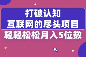 【2024.01.22】打破认知，互联网的尽头项目，轻轻松松月入5位教百度网盘免费下载-芽米宝库