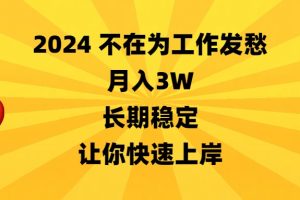【2024.01.20】2024不在为工作发愁，月入3W，长期稳定，让你快速上岸百度网盘免费下载-芽米宝库