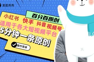 【2024.01.16】5分钟一条原创爆款视频，适用各大短视频平台，变现方式多百度网盘免费下载-芽米宝库