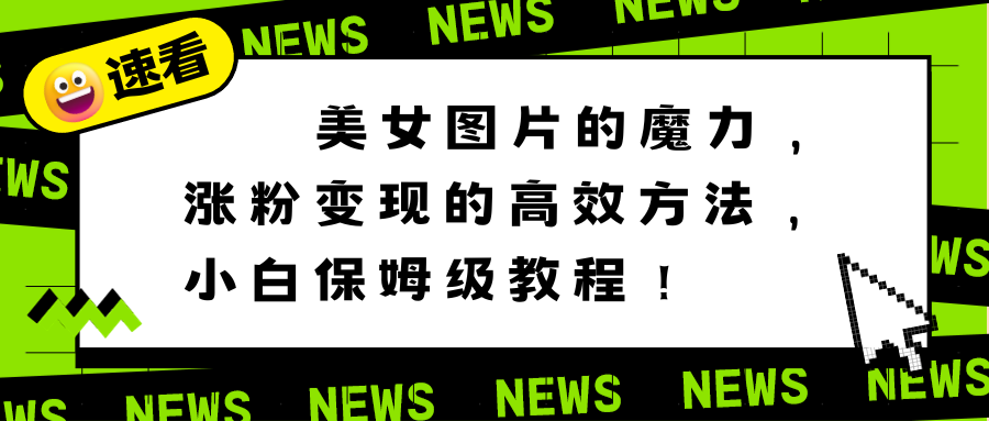 图片[1]-【2024.01.16】美女图片的魔力，涨粉变现的高效方法，小白保姆级教程！百度网盘免费下载-芽米宝库