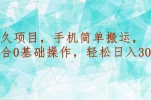 【2024.01.15】长久项目，手机简单搬运，适合0基础操作，轻松日入300+百度网盘免费下载-芽米宝库