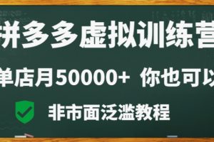 【2024.01.15】拼多多虚拟电商训练营月入30000+你也行，暴利稳定长久，副业首选百度网盘免费下载-芽米宝库