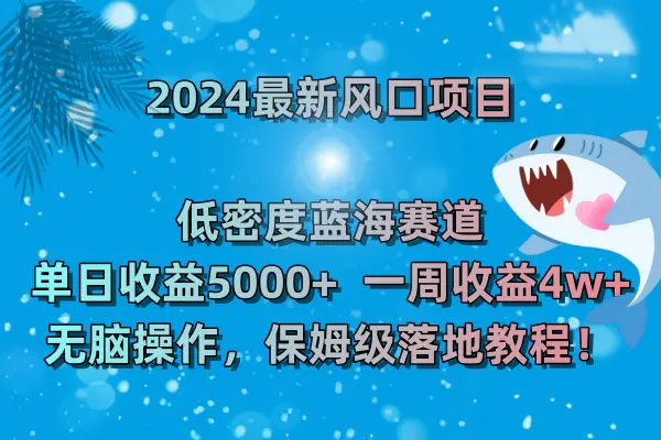 图片[1]-【2024.01.11】2024最新风口项目 低密度蓝海赛道，日收益5000+周收益4w+ 无脑操作，保姆级落地教程百度网盘免费下载-芽米宝库