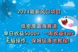 【2024.01.11】2024最新风口项目 低密度蓝海赛道，日收益5000+周收益4w+ 无脑操作，保姆级落地教程百度网盘免费下载-芽米宝库