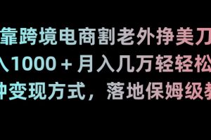 【2024.01.10】靠跨境电商割老外挣美刀，日入1000＋月入几万轻轻松松！多种变现方式，落地保姆级教程百度网盘免费下载-芽米宝库