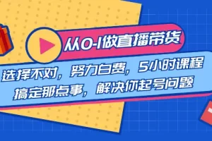 【2024.01.10】教您从0-1做直播带货：选择不对，努力白费，5小时课程搞定那点事，解决你起号问题百度网盘免费下载-芽米宝库