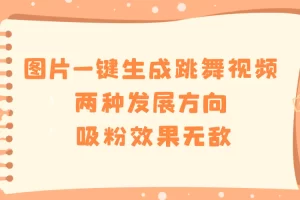 【2024.01.10】图片一键生成跳舞视频，两种发展方向，吸粉效果无敌百度网盘免费下载-芽米宝库