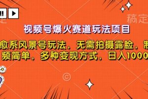【2024.01.09】视频号爆火赛道玩法项目，治愈系风景号玩法，无需拍摄露脸，制作视频简单，多种变现方式百度网盘免费下载-芽米宝库