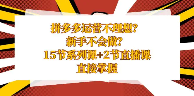 图片[1]-【2024.01.06】拼多多运营不理想？新手不会做？15节系列课+2节直播课，直接掌握百度网盘免费下载-芽米宝库