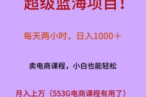 【2024.01.05】超级蓝海项目！每天两小时，日入‌1000＋，卖电商课程，小白也能轻‌松，月入上万百度网盘免费下载-芽米宝库
